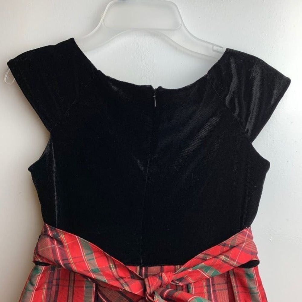 Sweetheart Rose for Dollie and Me Size 10 Christmas Dress Red Plaid Black Velvet - Picture 11 of 11